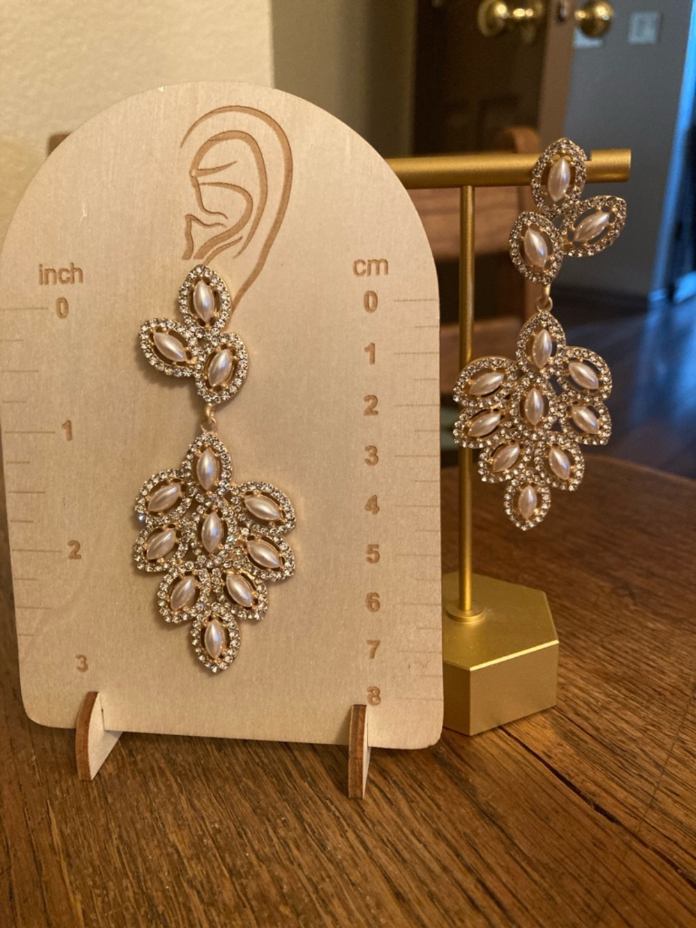 Borrowed & Blue by Southern Living "Pearl" & Crystal/Rhinestone Earrings NWT - Picture 6 of 7